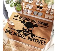 EJXN Door Inside Ocean Coconut Door Mat - The Beatings Will Continue Until Morale Improves | Floral Welcome/Coir - Coir Outdoor Mat Front Door For Basement, Monogram Door(65X90CM)