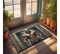 EJXN Door Matt Rhin: The Muscular Skeleton Guardian Doormat Farm Mat Large Bath Mat(65X90CM)