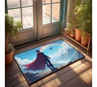 EJXN Doormat Fall Hero Standing Before A Rainbow Over Snow-Capped Mountains Doormat Decore For Room Funny Home Decor(40X60CM)