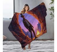 EJXN Easter Throw Blanket Western Explorer At Sunset: A Desert Adventure Flannel Blanket Comfy Blanket Blankets Queen Size(125x150cm)