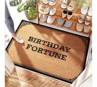 EJXN Entrance Mat Rope Birthday Fortune - Jute Kitchen | Construction/Cute - Under Mat Rug Front Porch, Plastic Door & Large Outdoor Welcome(50X80CM)