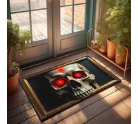 EJXN Fall Outside Door Mats Glowing Red Eyes Of A Mechanical Skull Doormat Doormat Fall Bedroom Decor For Men(40X60CM)