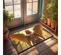 EJXN Farm Rug Golden Angel: A Mythical Guardian In Radiant Light Doormat Knock Before Entering Door Sign Small Outdoor Rug(40X60CM)