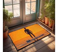 EJXN Farm Rug Surfing Into The Sunset: A Solo Journey On The Blade Doormat Knock Before Entering Door Sign Small Outdoor Rug(50X80CM)