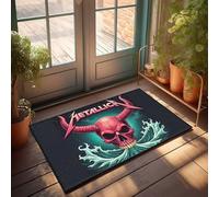 EJXN Floor Mats For House Metallica Devil Skull Breaking Through Waves Art Print Doormat Funny Office Decor Outside Fall Door Mat(40X60CM)