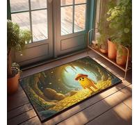 EJXN Front Porch Rug Happy Explorer Finds Golden Treasure In Luminous Cave Doormat Outdoor Floor Mat Patio Decor(40X60CM)