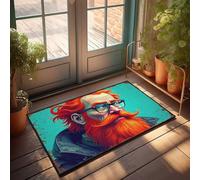 EJXN Funny Bar Decor Vintage Portrait Of A Red-Haired, Bearded Man With Glasses Doormat Man Cave Accessories Teen Boy Room Decor(65X90CM)