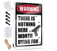 EJXN Funny Coffee Signs Warning There Is Nothing Here Worth Dying For Sign Retro Metal Signs Home Bar Metal Signs(20X30CM)