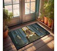 EJXN Funny House Decor A Mysterious Queen In A Forest Throne Doormat Farm Rug Door Mat Indoor Entrance(65X90CM)