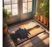 EJXN Funny House Decor Castle Reflections: A Serene Sunset Scene Doormat Farm Rug Door Mat Indoor Entrance(40X60CM)
