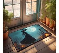 EJXN Funny Room Decor A Witch'S Nightly Vigil Under The Full Moon Doormat Outdoor Mats For Front Door Stuff For Your Room(40X60CM)