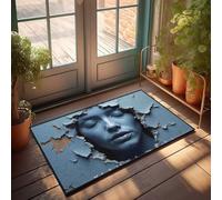 EJXN Funny Room Decor Breaking Through: The Sculpted Face Of Artistry Doormat Outdoor Mats For Front Door Stuff For Your Room(50X80CM)