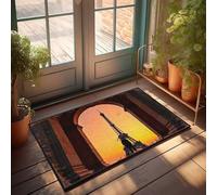 EJXN Funny Room Decor Eiffel Tower Silhouette Through An Archway At Sunset Doormat Outdoor Mats For Front Door Stuff For Your Room(40X60CM)
