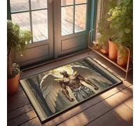 EJXN Funny Room Decor Golden-Angel With White Wings In Forest Setting Doormat Outdoor Mats For Front Door Stuff For Your Room(40X60CM)