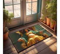 EJXN Funny Room Decor Golden Throne: A Pregnant Woman In Royal Splendor Doormat Outdoor Mats For Front Door Stuff For Your Room(50X80CM)