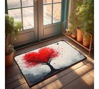EJXN Funny Room Decor Love In Bloom: A Heart-Shaped Tree'S Tale Doormat Outdoor Mats For Front Door Stuff For Your Room(50X80CM)
