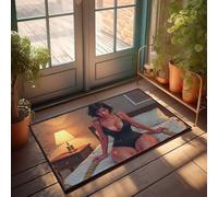 EJXN Funny Room Decor Nighttime Seduction: A Woman In Black Lingerie On Bed With Rope Doormat Outdoor Mats For Front Door Stuff For Your Room(40X60CM)