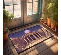 EJXN Funny Room Decor Nighttime View Of Ancient Petra Temple Under Full Moon Doormat Outdoor Mats For Front Door Stuff For Your Room(65X90CM)