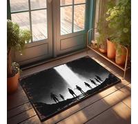 EJXN Funny Room Decor Silhouettes Standing Before A Bright Light Doormat Outdoor Mats For Front Door Stuff For Your Room(40X60CM)