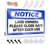 EJXN Funny Signs For Bedroom Notice Land Owners Please Close Gate After Each Use Tin Sign Signs For Garage Tin Sign For Man Cave(20X30CM)