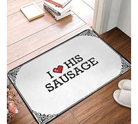 EJXN Funny Welcome Mat - I Love His Sausage | Guest Bathroom Decor/Resistant Bath - Welcome Mats For Front Door Funny, Outdoor Patio Waterproof & Kiwi, Cool Stuff For Your Room(50X80CM)