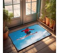 EJXN Garage Accessories For Man Cave Action Shot: Skier Soaring Through The Air On A Clear Day Doormat Fall Front Door Mat Welcome Mats Outdoor Funny(65X90CM)
