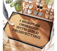 EJXN Hall Way Thick Welcome Mat - I Might Be Obsessed With Gold Prospecting | Woven/Strawberry - Rug Inside Front Door Entrance For Layered Front Door, Lime(40X60CM)