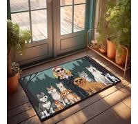 EJXN Home Alone Door Mat Girl With Dogs In Forest Setting Doormat Doormat Rug Kitchen Stuff(65X90CM)