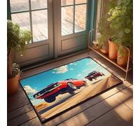 EJXN Home Alone Door Mat Vintage Muscle Cars In Desert Race Adventure Doormat Doormat Rug Kitchen Stuff(40X60CM)