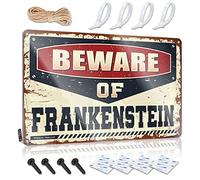 EJXN Home Decor For Men Beware Of Frankenstein Tin Sign Funny Sign Decor Man Cabe Decor(20X30CM)