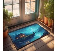 EJXN Home Decor For Men Lonely Cabin By The Lake: A Stormy Night Scene Doormat Outdoor Paw Mat Bathroom Gifts(50X80CM)