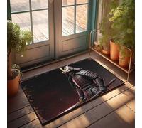 EJXN Home Entrance Decor Samurai Warrior With Katana In Shadows Doormat Cool Door Mat Fun Door Mat(50X80CM)