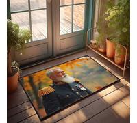 EJXN Home Sweet Home Mat An Elderly Gentleman In Formal Military Attire Amidst Autumn Foli Doormat Doormat Indoor Entrance Home Sweet Home Rug(40X60CM)