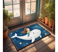 EJXN Home Sweet Home Mat Whale Ride Under The Starry Night Sky Doormat Doormat Indoor Entrance Home Sweet Home Rug(50X80CM)