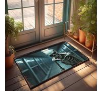 EJXN Inside Door Mats For Front Door Happy Halloween Spooky Halloween Skulls Doormat Outdoor Doormat Pool Decorations Outdoor(50X80CM)