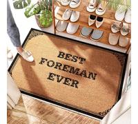 EJXN Jute Summer Thick Doormat Best Foreman Ever - Porte Hall Door | Wildflower Roll Seed/Fall Welcome Mats For Front Door - Jute & Travel(50X80CM)