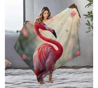 EJXN King Size Throw Blanket For Bed Stunning Pink Flamingo In Vibrant Natural Setting Flannel Blanket Mom Blanket Comfy Blanket(127x100cm)