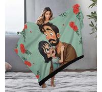 EJXN Large Blanket Father'S Love: A Heartfelt Moment Between Dad And Daughter Flannel Blanket Blankets Puppy Blanket(125x150cm)