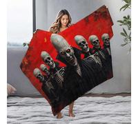 EJXN Large Throw Blanket Happy Halloween Spooky Halloween Skulls Flannel Blanket Ashtray Big Blanket(127x100cm)