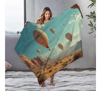 EJXN Large Throw Blanket Hot Air Balloons Soaring Over A Desert Landscape Flannel Blanket Ashtray Big Blanket(125x150cm)