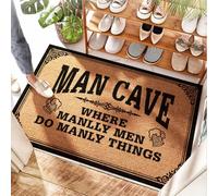EJXN Low Profile Door Coconut Rug Welcome Spring Man Cave Where Manlly Men Do Manly Things - Dark Bathroom | Outdoor Floor Mat Home Entrance/Rubber Shoe - Long & Front(65X90CM)
