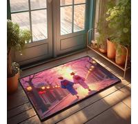 EJXN Mat In House Cherry Blossom Path: Two Women In Traditional Kimonos Walking Han Doormat Home Decor For Men Plain Doormat For Crafts(65X90CM)