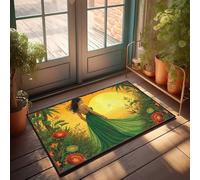 EJXN Mat In House Journey Through The Enchanted Garden: A Woman In A Green Dress Doormat Home Decor For Men Plain Doormat For Crafts(40X60CM)