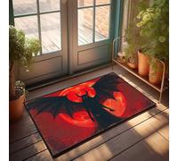 EJXN Mat In House Silhouetted Demon With Horns Against Fiery Red Sky Doormat Home Decor For Men Plain Doormat For Crafts(40X60CM)