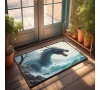 EJXN Men Cave Decor Raging Sea Dragon: A Mythical Creature Emerging From Turbulent Wa Doormat Autumn Door Mats Outdoor Patio Bar Accessories(40X60CM)