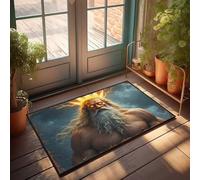 EJXN Men Cave Decor Thundering Majesty: The God Of Lightning Doormat Autumn Door Mats Outdoor Patio Bar Accessories(50X80CM)