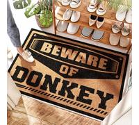 EJXN Non Slip Rubber Front Door Mat Beware Of Donkey - Customized Door | Waterproof Bathroom/Front Outdoor - Front Door Mat Outside Entrance For Outdoor Entrance, Industrial(50X80CM)