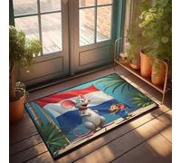 EJXN Outdoor Fall Rug Two Mice Celebrate In Front Of Dutch Flag Doormat Small Welcome Mat The Room Decorations(50X80CM)