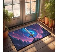 EJXN Outdoor Layering Rugs Front Door Sword In Stone: A Magical Night Sky Doormat Home Door Mat Lake House Decor(40X60CM)