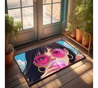 EJXN Outdoor Mats For Front Door Chic Sunglasses And Pink Drink: A Summer Vibe Doormat Fall Floor Mat Outdoor Front Porch Fall Decor(50X80CM)